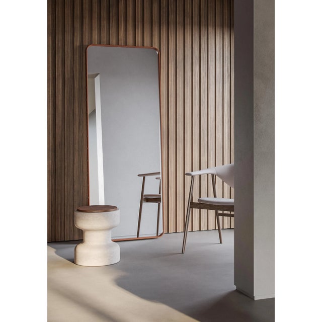 Not Yet Made - Made To Order Modern Stool in Travertine and Walnut, Designer Ivan Colominas For Sale - Image 5 of 5