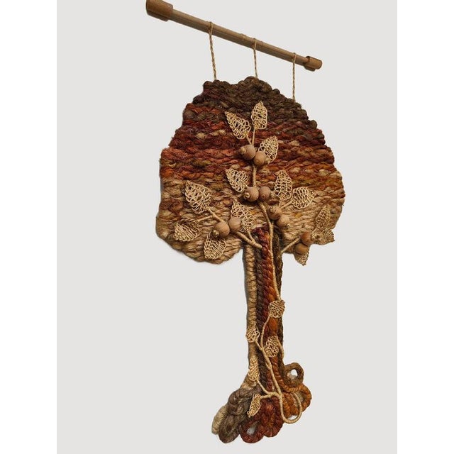 Vintage Macramé Wall Tapestry with Wandtapijt Tree of Life, 1960 For Sale - Image 7 of 7