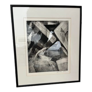 1980s Vintage Limited Edition Abstract Lithograph Signed For Sale