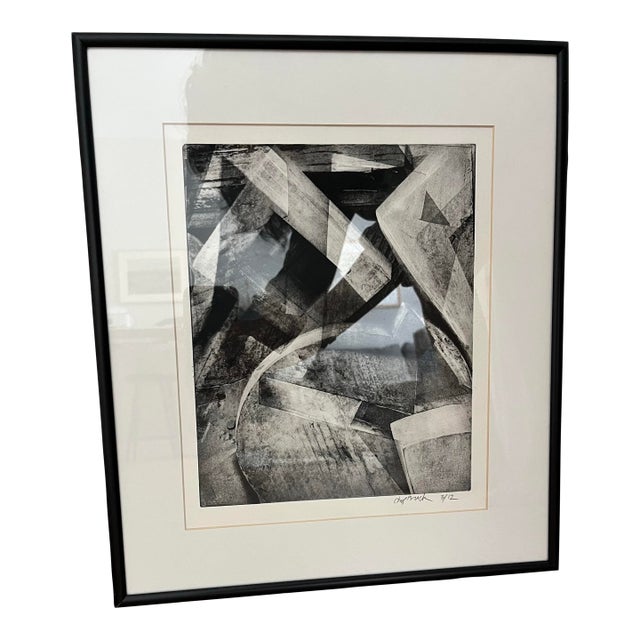 1980s Vintage Limited Edition Abstract Lithograph Signed For Sale