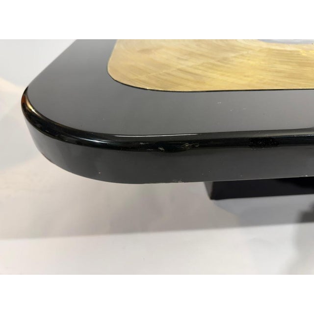 Coffee Table in Etched Brass, Black Resin and Agate from Lova Creation, 1980s For Sale - Image 10 of 17