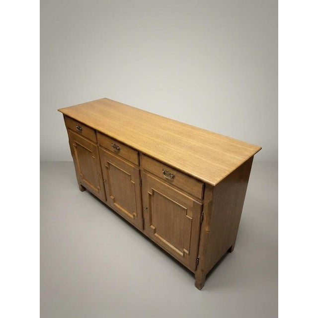 Danish Brutalist Oak Sideboard, 1960s Architectural Design For Sale - Image 4 of 7