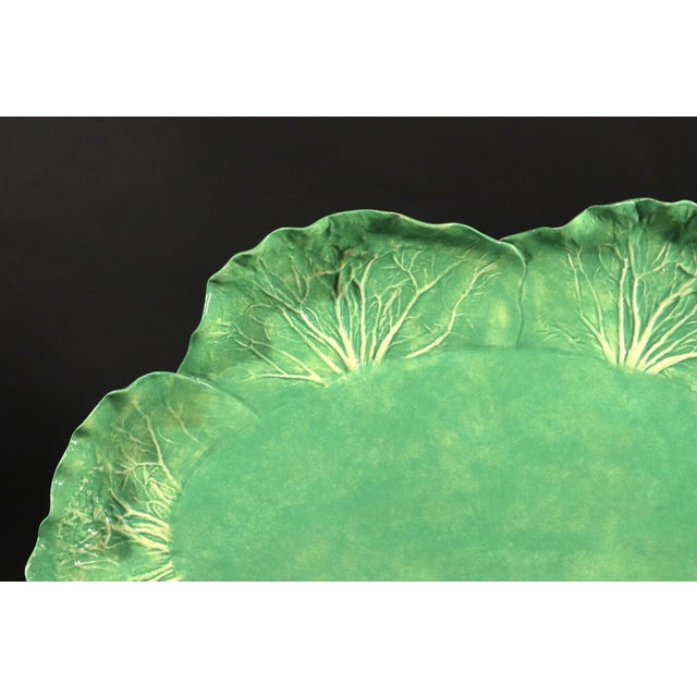 Contemporary Late 20th Century Dodie Thayer Trompe l'Oeil Lettuce Ware Platter For Sale - Image 3 of 15