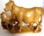 Japanese Yellow Jasper Hardstone Carving of a Cow and Calf For Sale - Image 14 of 16