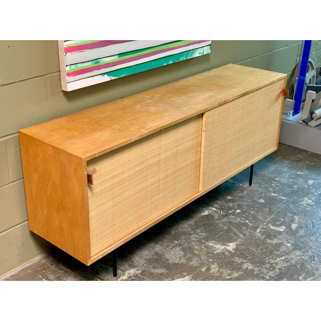 Sideboard Model 116 in Birch and Raffia by Florence Knoll for Knoll International, 1957 For Sale - Image 4 of 17