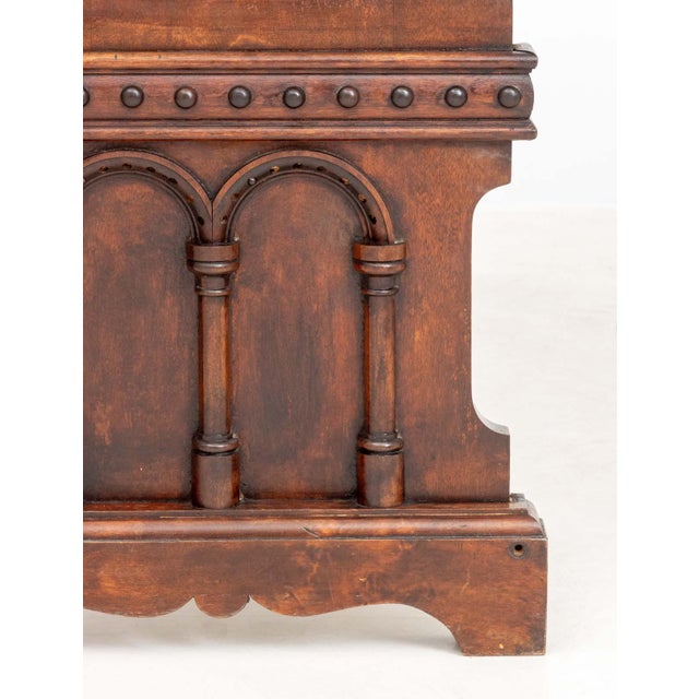 Brown American Renaissance Style Wood Church Pew For Sale - Image 8 of 10