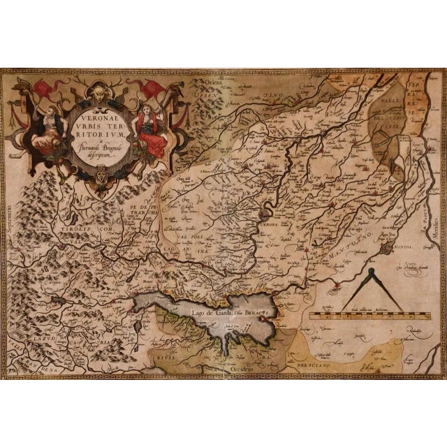 Northern Italy: A 16th Century Hand-Colored Map by Abraham Ortelius, 1584 For Sale In San Francisco - Image 6 of 12