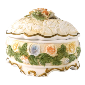 Unmarked White Ceramic Decorative or Serving Bowl With Lid # 27264