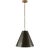Thomas O'Brien for Visual Comfort Signature Goodman Small Hanging Light in Hand-Rubbed Antique Brass with Bronze Shade For Sale