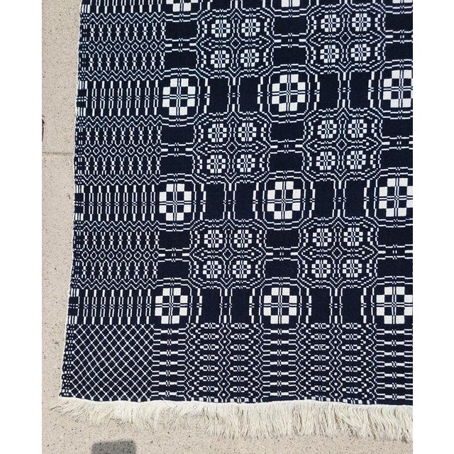 Folk Art 19Thc Double Weave Coverlet From Pennsylvania For Sale - Image 3 of 7