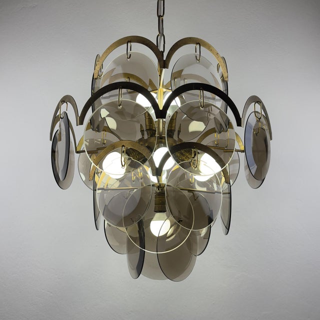 Vintage Italian Smoked Murano Chandelier by Gino Vistosi, 1970s For Sale - Image 15 of 18