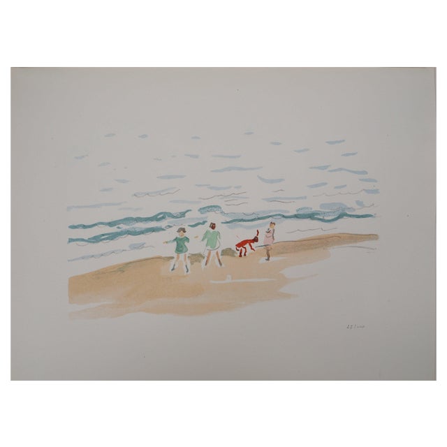 Albert Marquet, Children on the Beach, 1947, Original Color Lithograph For Sale