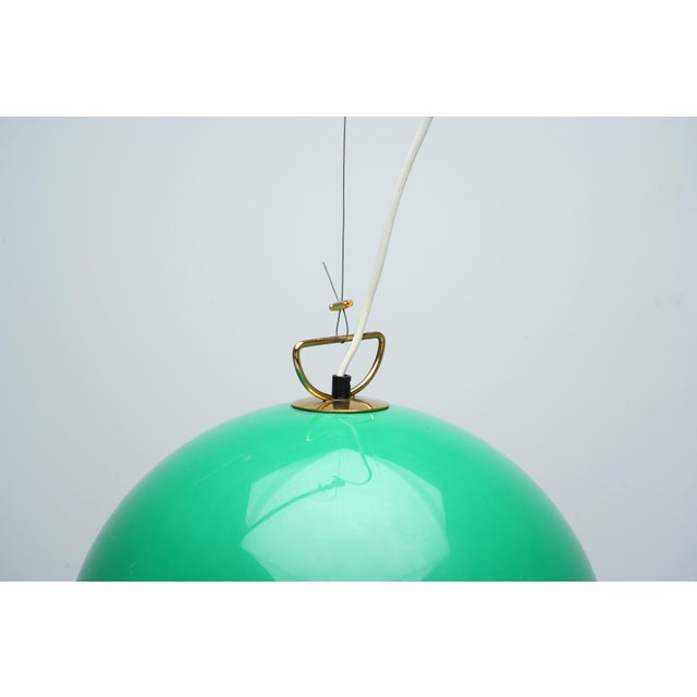 Acrylic Glass and Brass Pendant Light, 1970s For Sale - Image 3 of 9