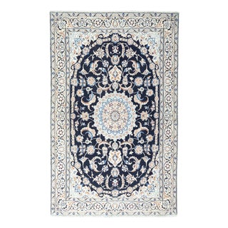 Hand-Knotted Nain 9La Rug with Weave & Silk Content For Sale