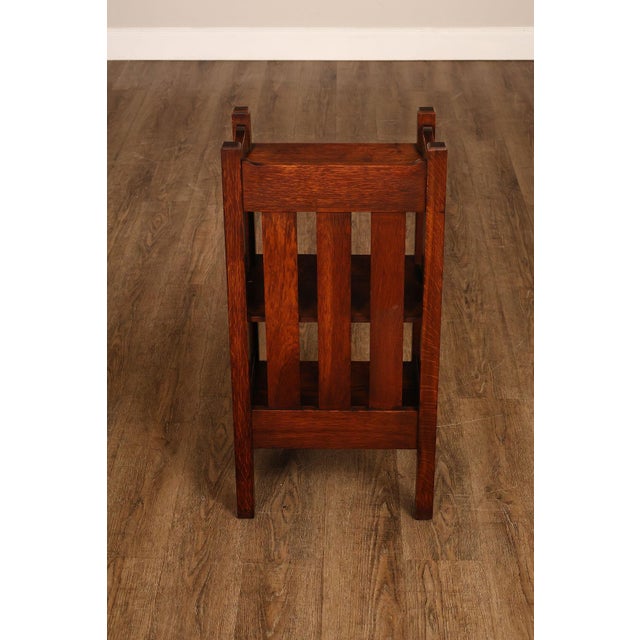 Stickley Brothers Antique Mission Oak Magazine Stand Bookcase For Sale - Image 14 of 18