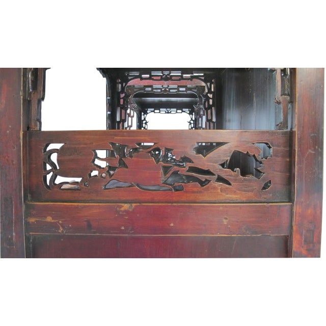 Pair Antique Open-Shelf Elm Display Cabinet For Sale - Image 9 of 17
