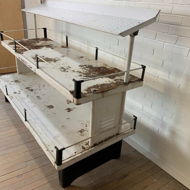 Metal Rare Large Vintage 3 Tiered Manbecks Bakery Hagerstown Bread Retail Display Rack For Sale - Image 7 of 8