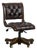 English-Style Chesterfield Swivel Office Chair in Cowhide For Sale