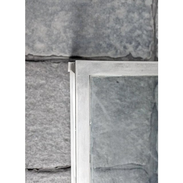 Square Table with Nickel-Plated Metal Frame and Glass Tops, Italy, 1970s For Sale - Image 4 of 6