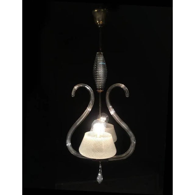 Murano Reticello Chandelier, 1940s For Sale - Image 6 of 9