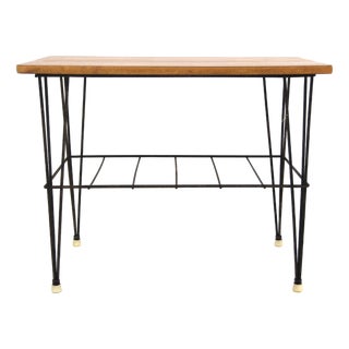 Scandinavian Stringbord Teak Side Table, 1950 For Sale
