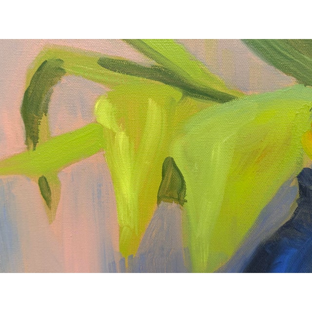 Original Tulips in Blue Vase Still Life Painting For Sale - Image 9 of 12