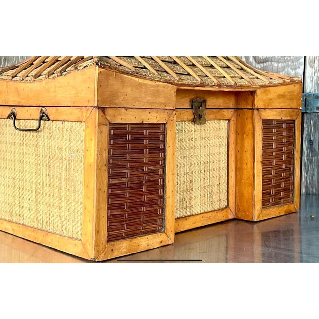 Vintage Boho Pagoda Trunk For Sale - Image 12 of 12