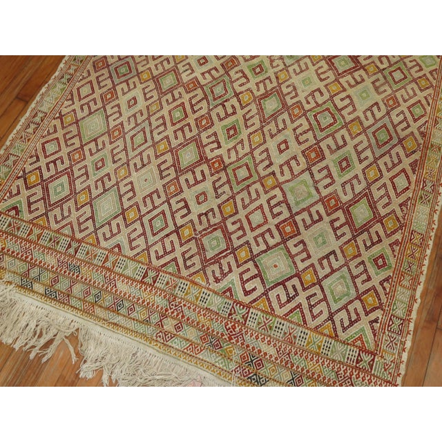 Abstract Vintage Turkish Jajim - 5'3" x 9'4" For Sale - Image 3 of 8