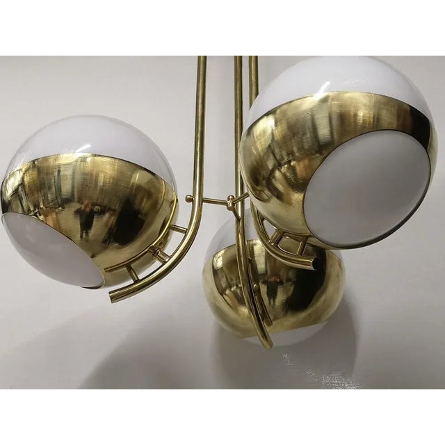 2000 - 2009 Round Murano Glass and Brass Chandelier, 2000s For Sale - Image 5 of 10