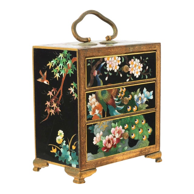 Japanese Kyoto Cloisonné Enamel Kodansu Cabinet For Sale