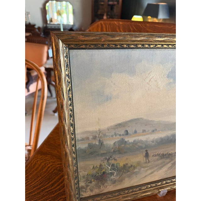 Early 1900s Oil Painting of French Countryside by Eugene La Foret For Sale - Image 4 of 15