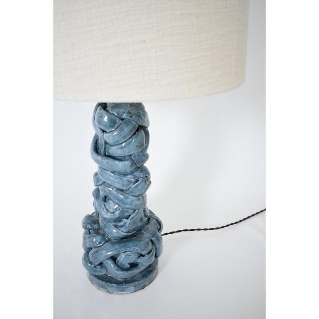"Angkor" 42cm light blue lamp, Barracuda dition. Height: 42 cm - 16.54 in Diameter: 20 cm - 7.87 in Height with lampshade:...