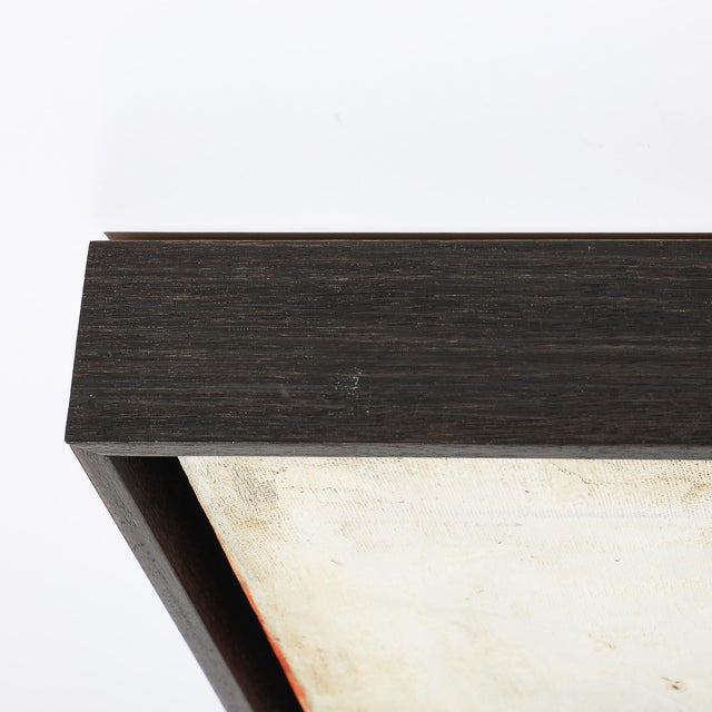 Orange Mid-Century Modernist Abstract Interior Still Life in Oil on Canvas by Weintraub For Sale - Image 8 of 12