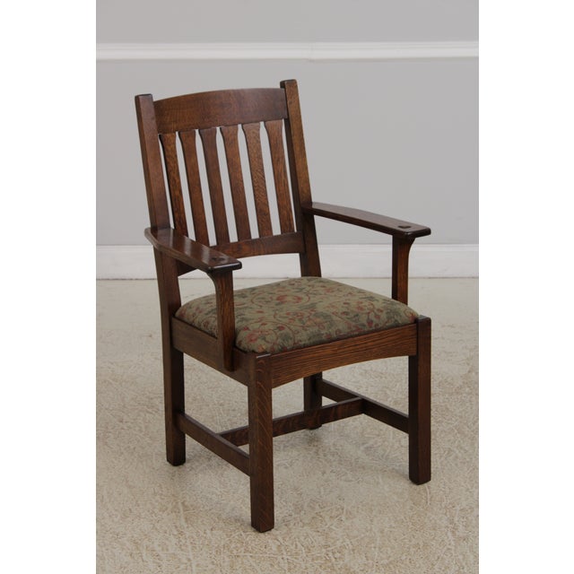 1990s Set of 8 Stickley Mission Oak Dining Room Chairs For Sale - Image 5 of 18