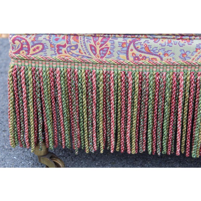 2010s Hickory Chair Ottoman With Bouillon Trim For Sale - Image 5 of 15