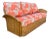 Restored 1930s "Golden Girls" Rattan "Fan Arm" Three-Seat One Piece Sofa For Sale