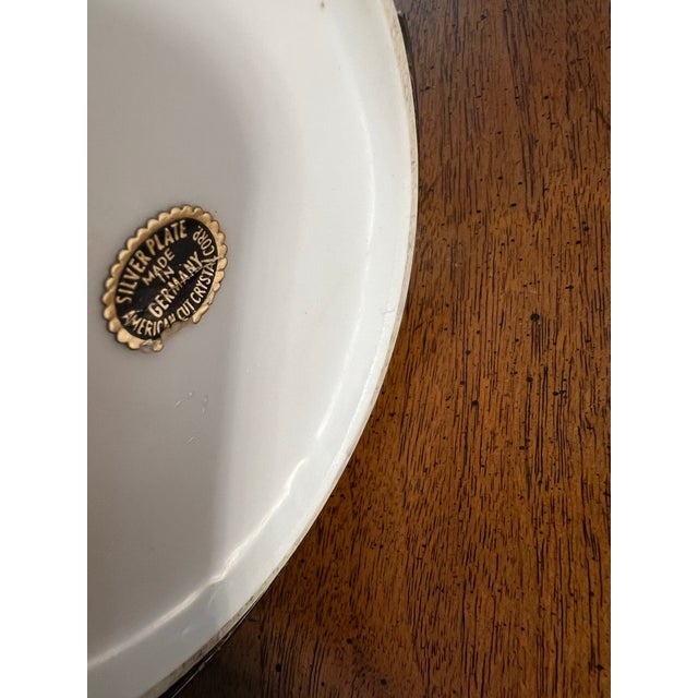 Metal 1970s White Ceramic Creamer Cup With Silverplate Cover For Sale - Image 7 of 8