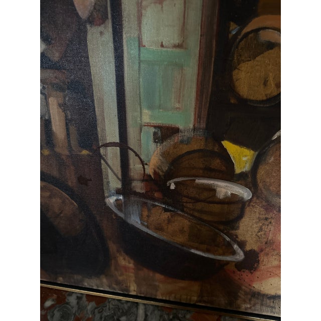 Glenna Putt Oil Painting 1970s Copper Souk Essaouira Morocco Fes, Marrakech, Moroccan Scene For Sale - Image 10 of 12