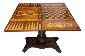 Inlaid Chessboard and Backgammon Table, Early 20th Century