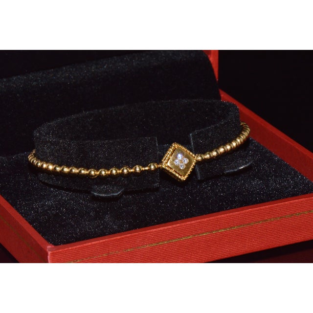 Authentic Roberto Coin Palazzo Ducale Diamond Ruby Stretch Bracelet in 18k Yellow Gold For Sale In Dallas - Image 6 of 10