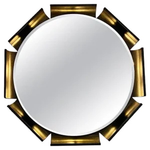 Mid-Century Italian Solid Wood Frame Backlit Mirror, 1970s