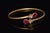 Certified Natural 3.47cts vs F Diamond Ruby 18k Solid Gold Stacking Bypass Bangle Bracelet For Sale - Image 10 of 12