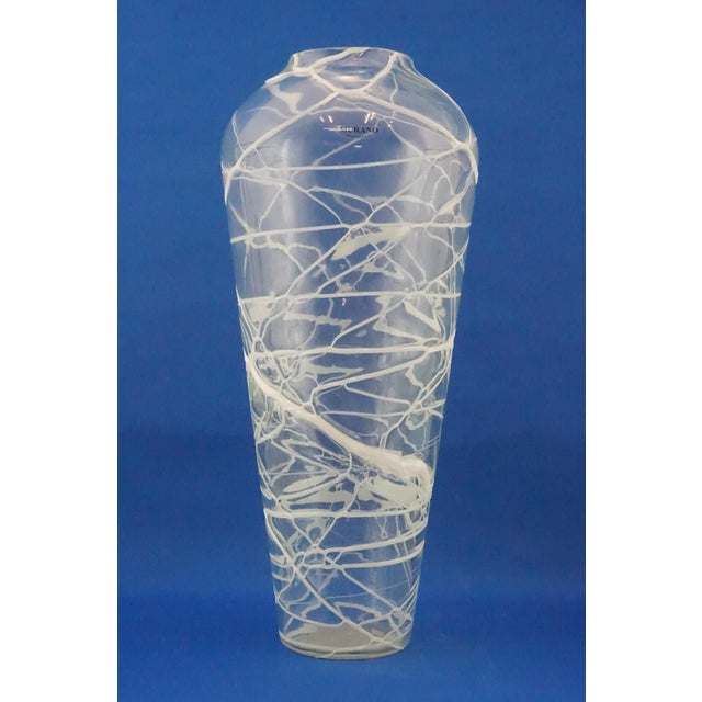 Murano Glass Vase in White Glass Paste Lattice, 1940s For Sale - Image 15 of 18