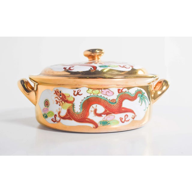 Ceramic Chinese Porcelain Pot with Two Handles, 1920 For Sale - Image 7 of 11