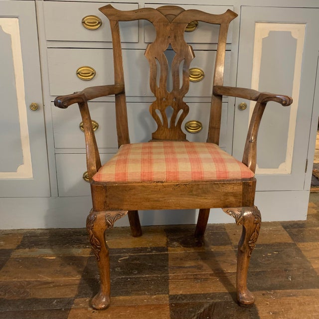 Pair of Northern European Rococo Carved Armchairs For Sale - Image 4 of 16