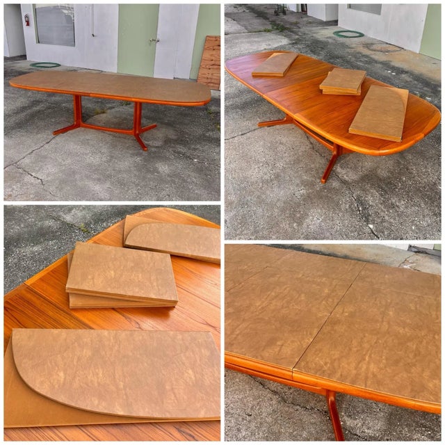 Mid Century Extendable Dining Table by Benny Linden | Includes Full Folding Table Cover For Sale - Image 11 of 12