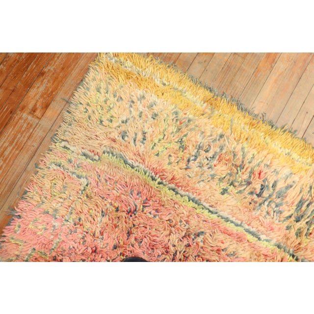 Textile Early 20th Century Bright Pink Moroccan Minimalist Rug - 6'6" x 9'1" For Sale - Image 7 of 10