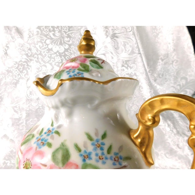 1940s Unmarked Signed Hand Painted Chocolate Pot Teapot For Sale In San Francisco - Image 6 of 13