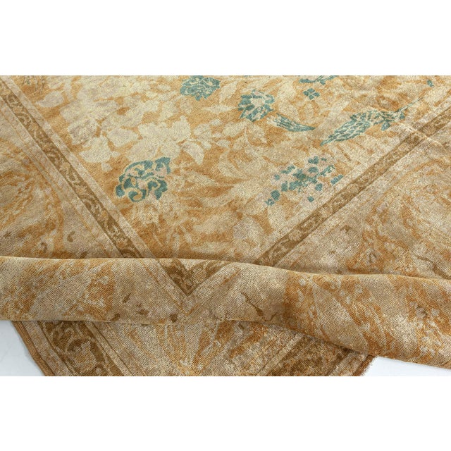 Late 19th Century Authentic 19th Century Indian Beige Wool Rug For Sale - Image 5 of 9