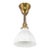 Early 20th Century Traditional White Milk Glass Brass Pole Pendant Light - Restored For Sale